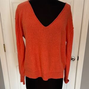 Women's V-Neck Sweater - Orange